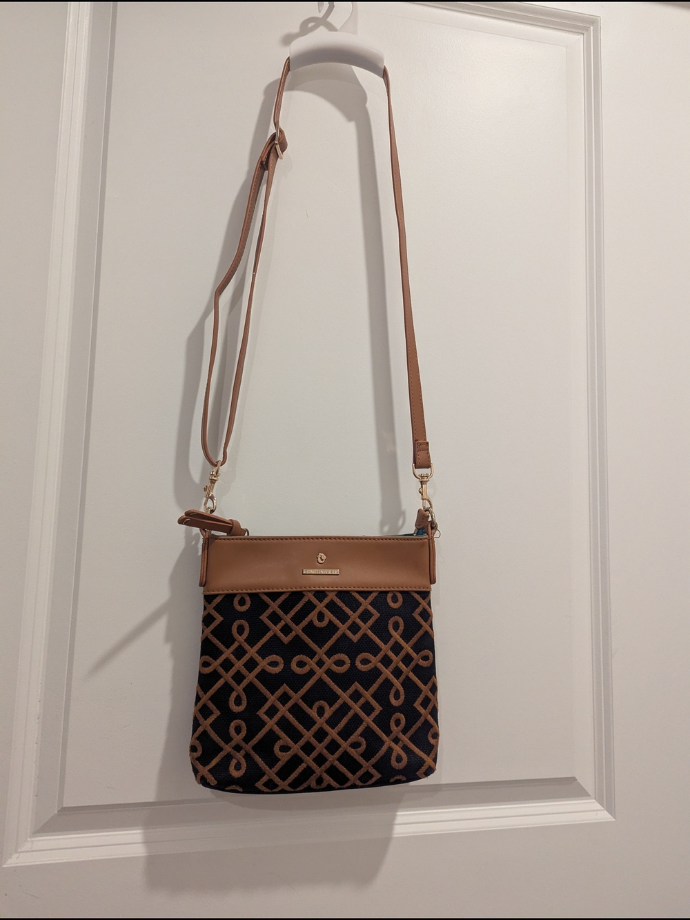 Spartina 449 Black and Brown Geometric Crossbody